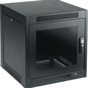 Gabinete SOHO para Oficinas Pequeñas y Home Office, 700 x 600 x 900 mm, Acero Negro, 11U, Ruedas, Sistema de Enfriamiento Pasivo, Puertas con Cerradura, Paneles Laterales Extraíbles