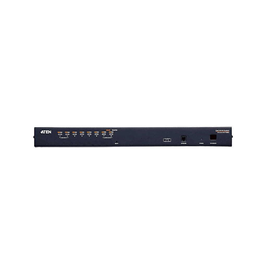 Switch KVM | Conexión Cat 5e | 8 puertos | Resolución 1920 x 1200 |  Conexión de Múltiples Switches | Compatible Windows, Linux, Mac