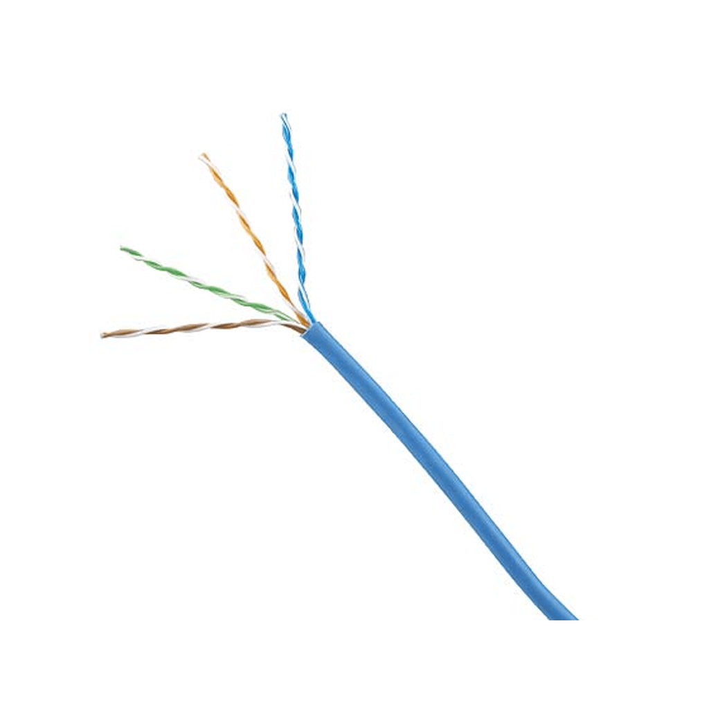 Bobina de Cable UTP 305 Metros (1000 Pies) de Cobre, Azul, Categoría 6 (24 AWG), 1000Mbps, LSZH (Bajo Humo, Cero Halógenos), de 4 Pares
