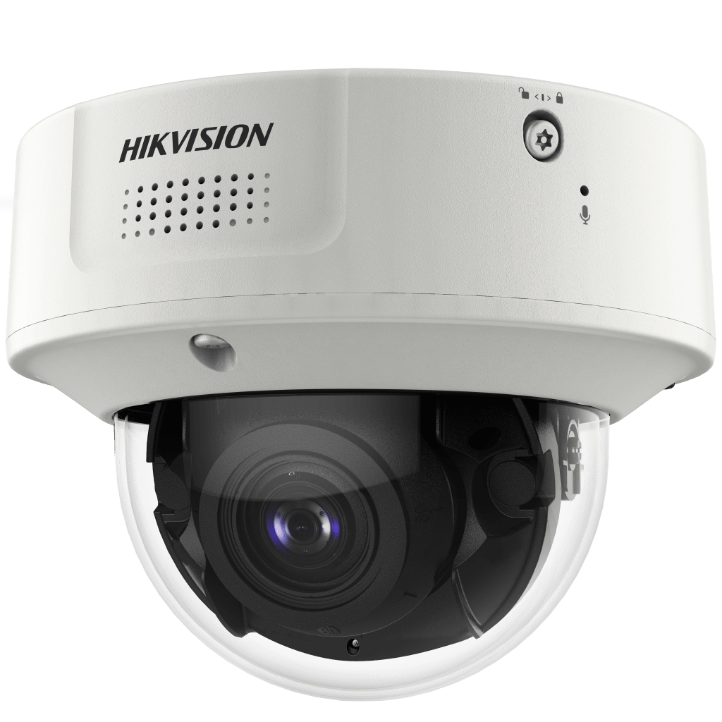 Domo IP 12 Megapixel / Lente Mot. 2.8 a 12 mm /  DARKFIGHTER / WDR 120 dB / IK10 / 40 mts IR / Conteo Facial / Reconocimiento Facial  / PoE / Búsqueda por Atributos / Micrófono Integrado / Micro SD