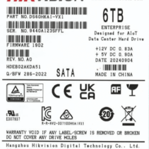 Disco Duro Enterprise para Videovigilancia 6TB / 7200 RPM / SATA 6 Gb/s / Caché 256 MB / Operación 24x7 / Carga de Trabajo 550 TB por Año /