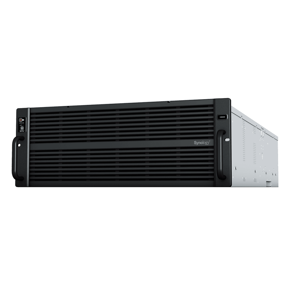 Servidor de Almacenamiento Synology HD6500 High Density 4U | 60 Bahías | Expansión hasta 300 Unidades | Procesadores Dual Intel Xeon Silver 10 Núcleos | Memoria DDR4 ECC RDIMM hasta 512 GB | Redes 10/25GbE | Fibre Channel | Garant&amp